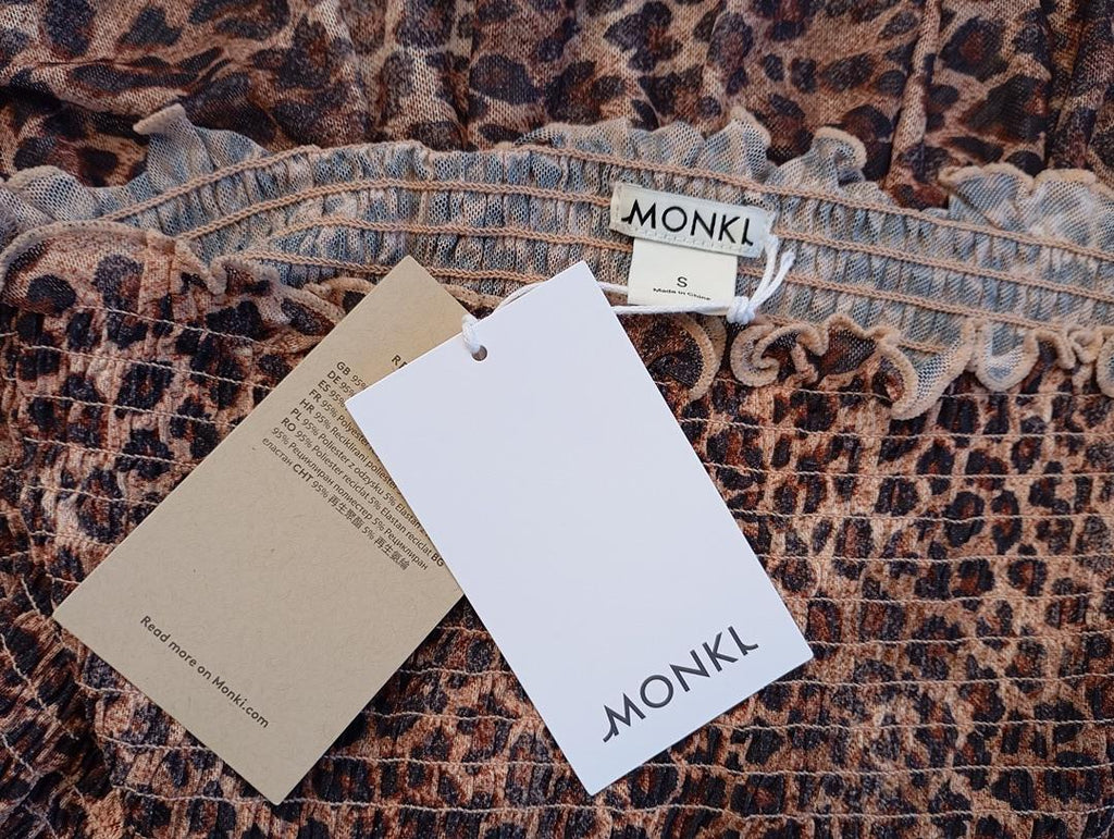 Top bustier peplum Monki - S - Marron leopard - Neuf