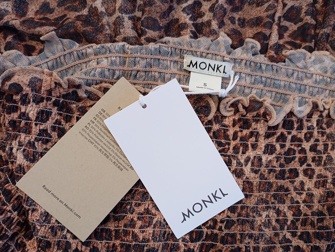 Top bustier peplum Monki - S - Marron leopard - Neuf