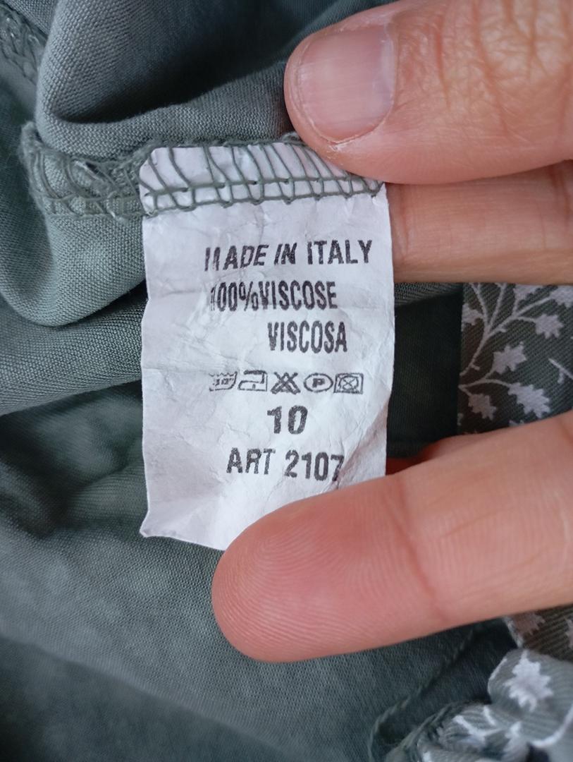 Jolie jupe courte coupe portefeuille - Made in Italy taille S/m - Vert - motif floral - 100% viscose