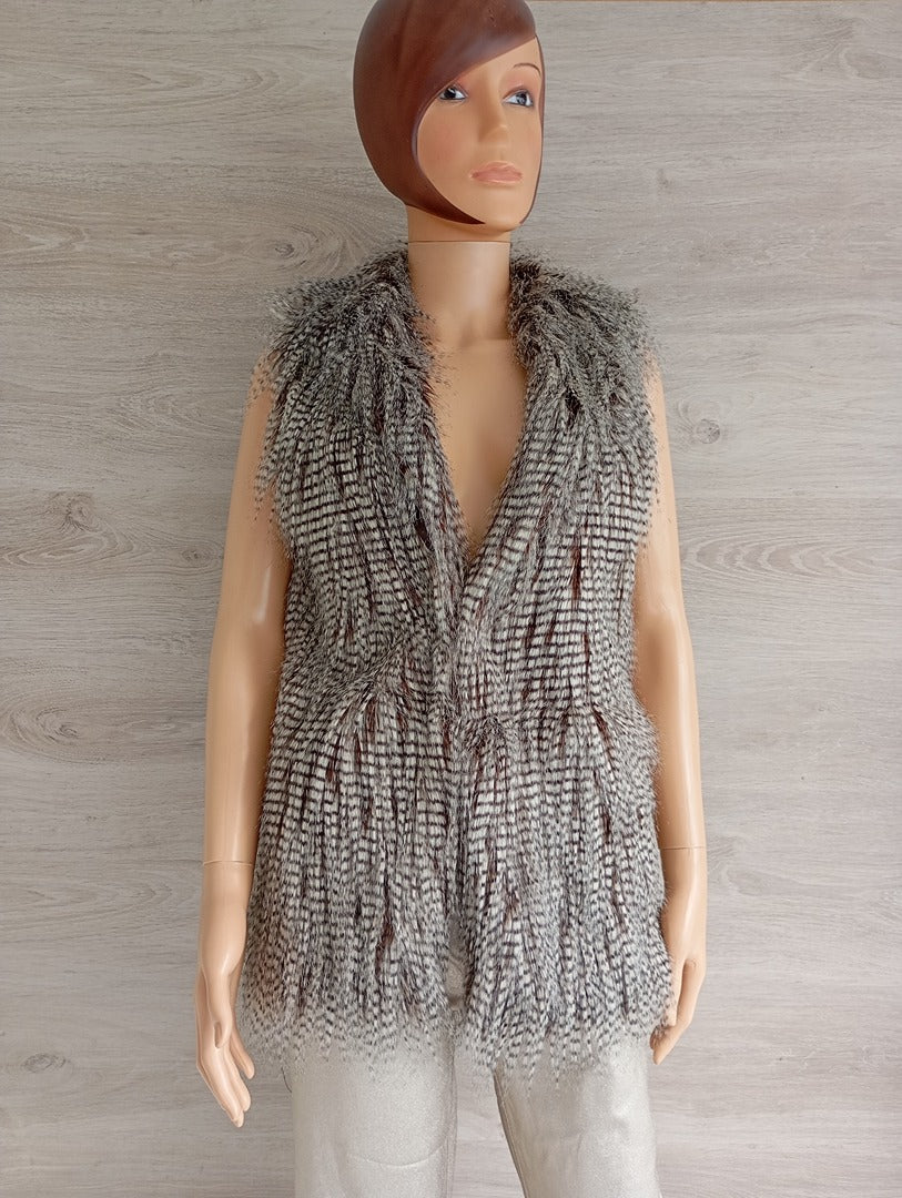 Gilet sans manches 🌸 Blanco 🌸 S - Gris - Neuf - fausse fourrure
