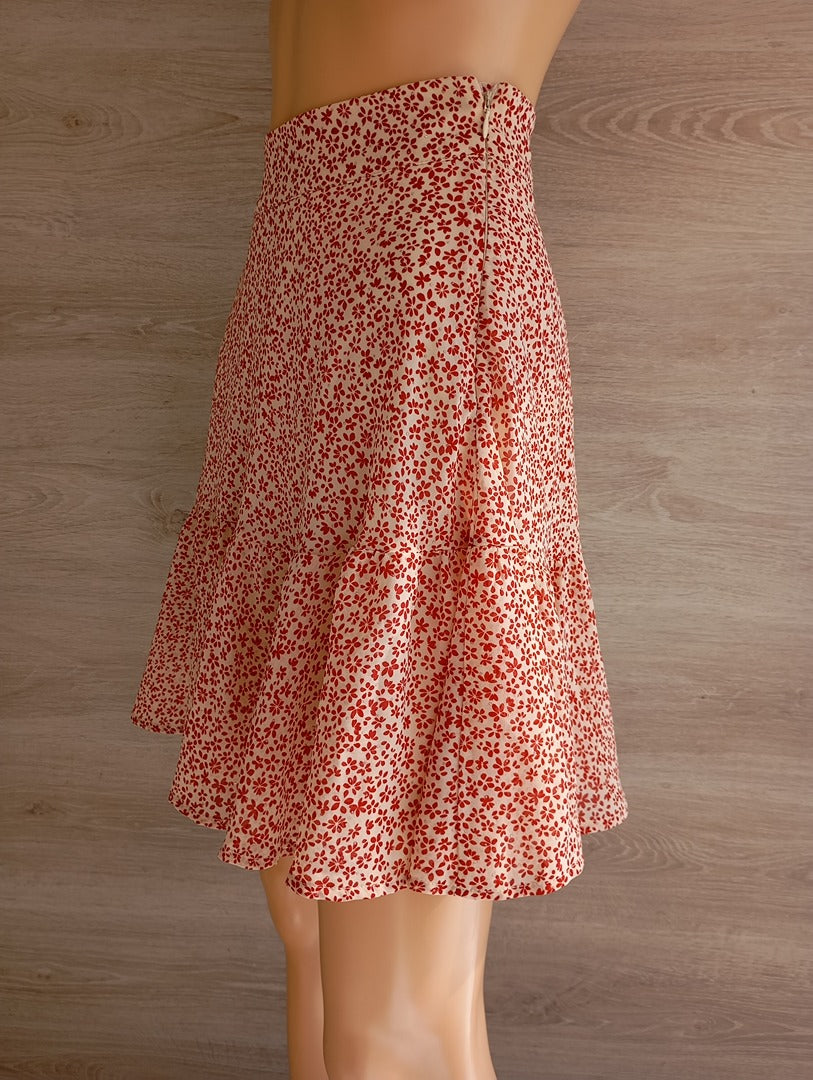Jupe Camaïeu - 40 - Rouge - neuf - motif floral