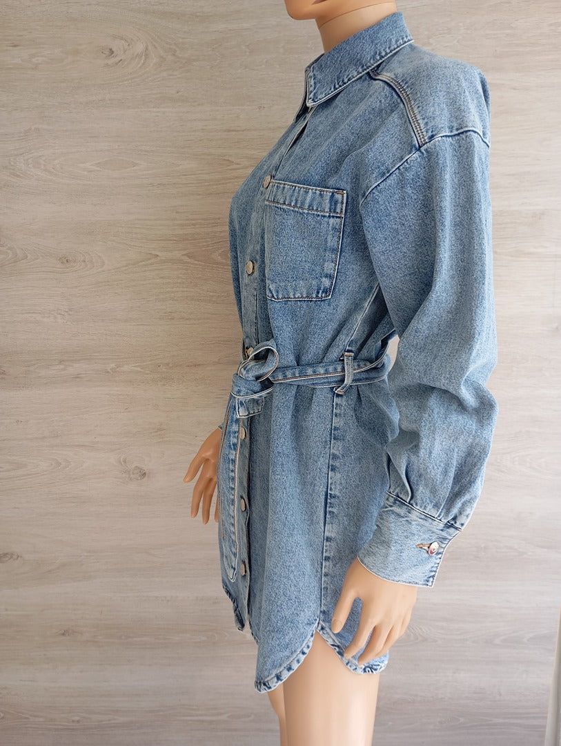 Robe en jean manches longues H&m - Xs - Bleu - Très bon état