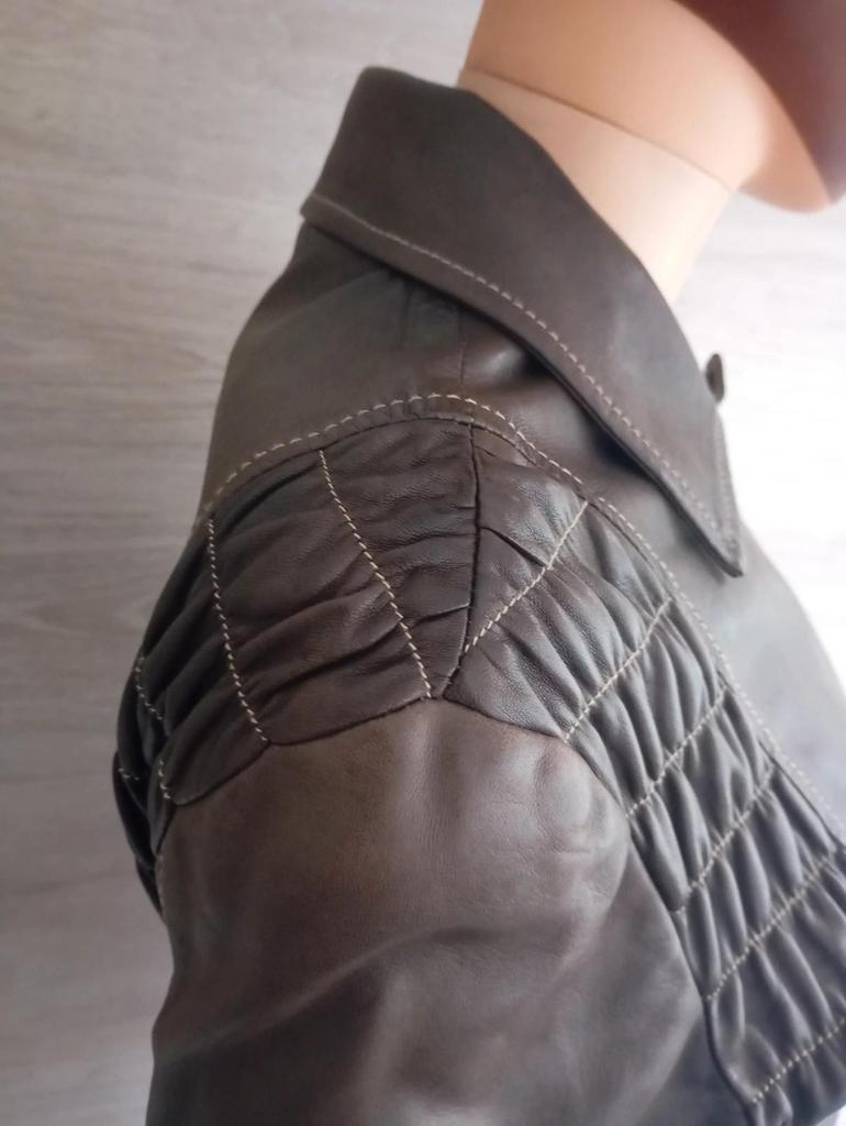 Belle veste/perfecto en 100% cuir véritable - Vera Pelle taille - L - Marron