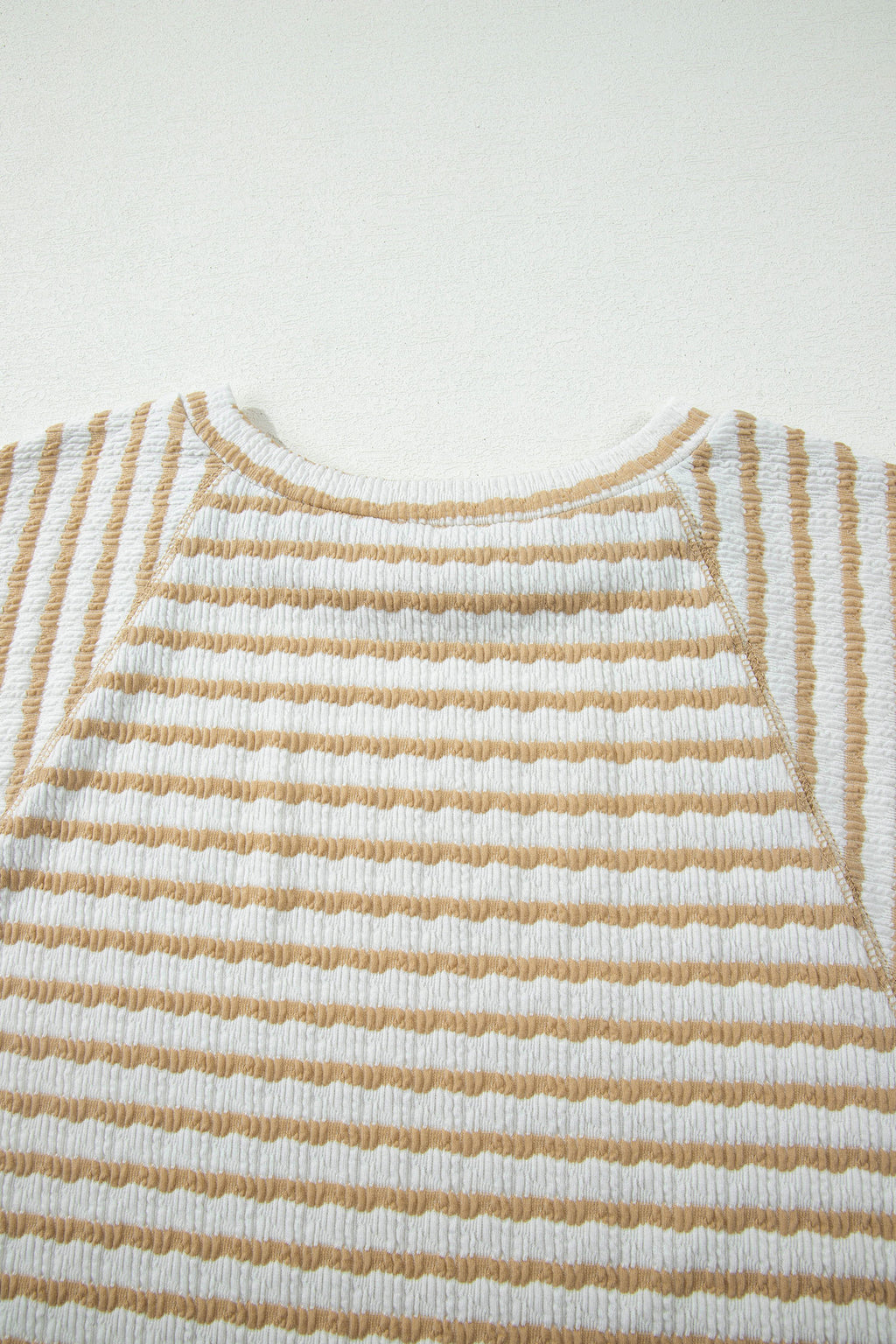 Haut ample à rayures grande taille — maille texturée, manches courtes