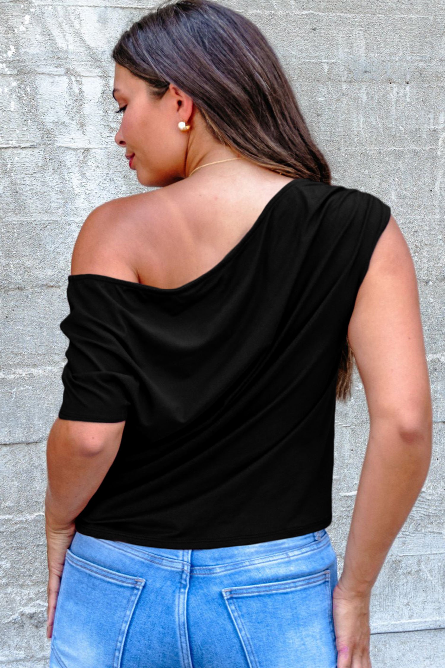 Top Grande Taille Col Asymétrique — 5 Coloris