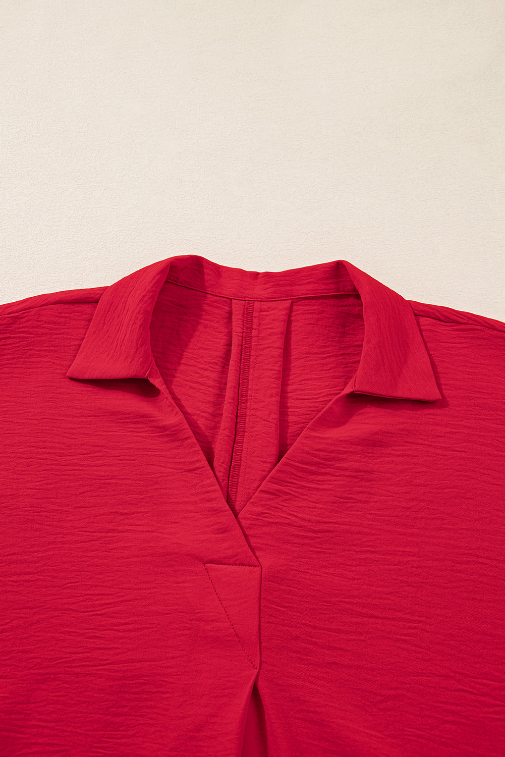 Blouse Tunique Oversize Rouge — Manches Dolman & Poignets Froncés Grande Taille