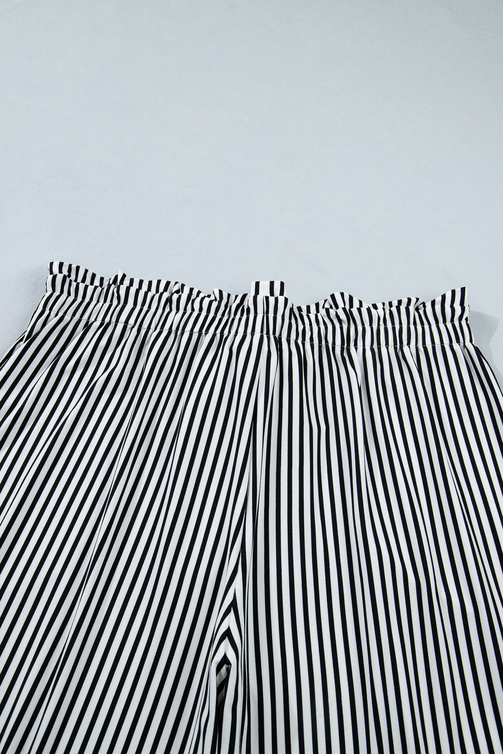 Pantalon Large à Rayures Noires — Taille Élastique & Poches Grande Taille