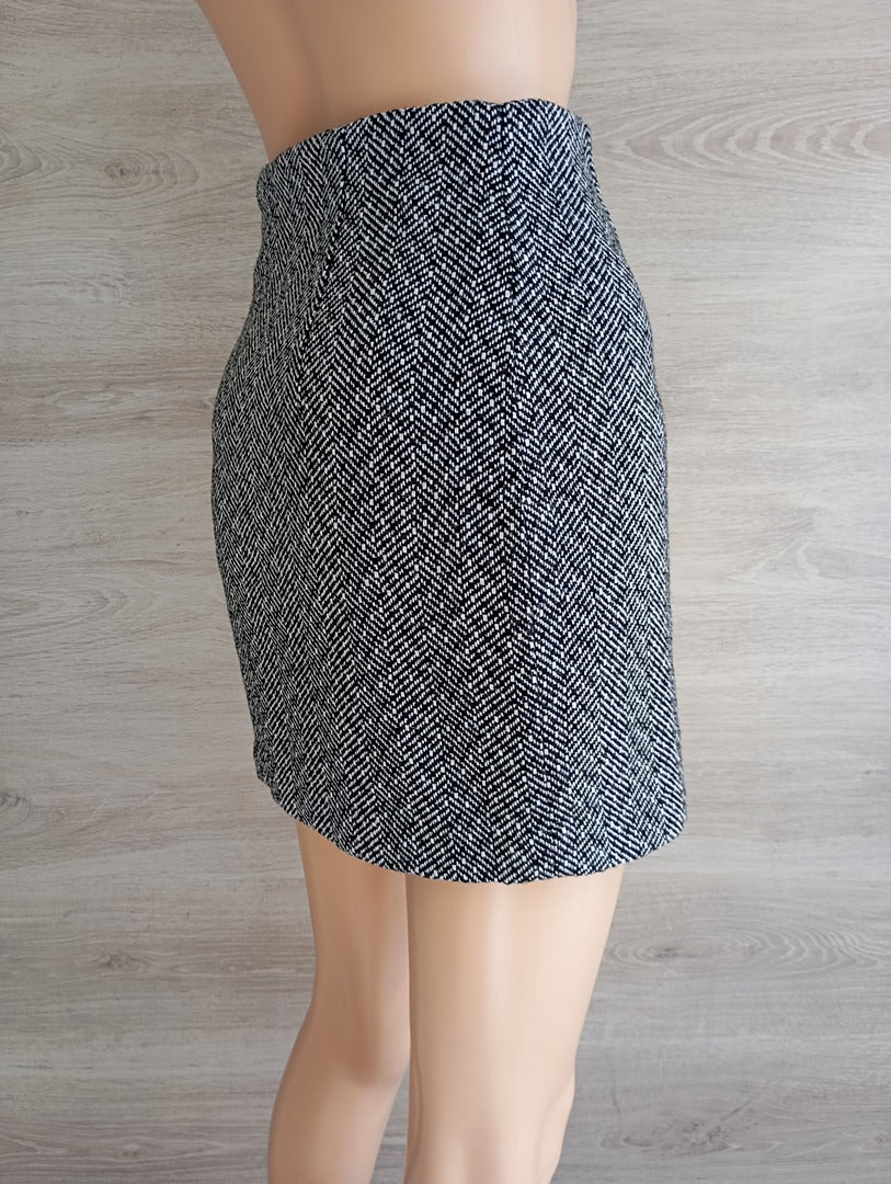 Jupe courte d'hiver H&m - 34 - Noir et blanc - Très bon état