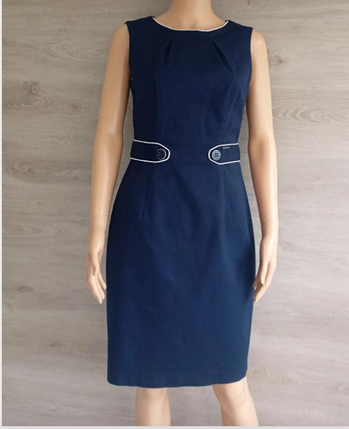 beau tailleur veste/robe f - Orsay taille S/m- marine et blanc en très bon état