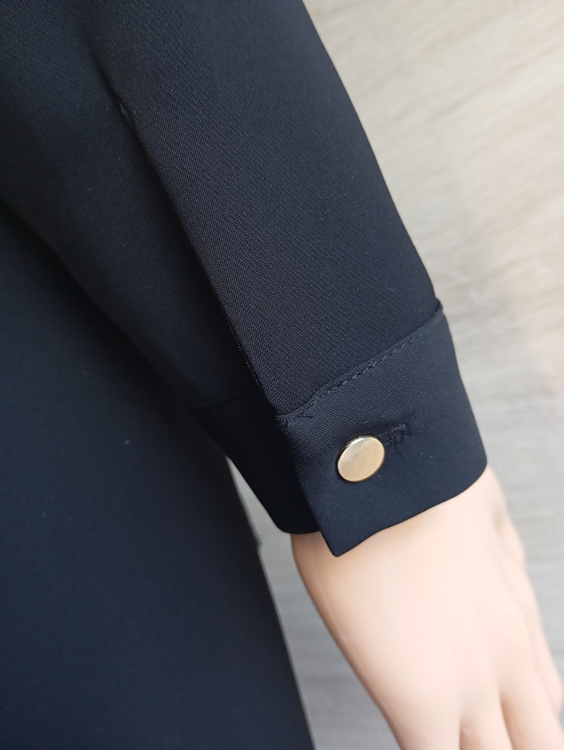 Robe courte chemise - manches longues - Zara - Xs - Noir - Très bon état