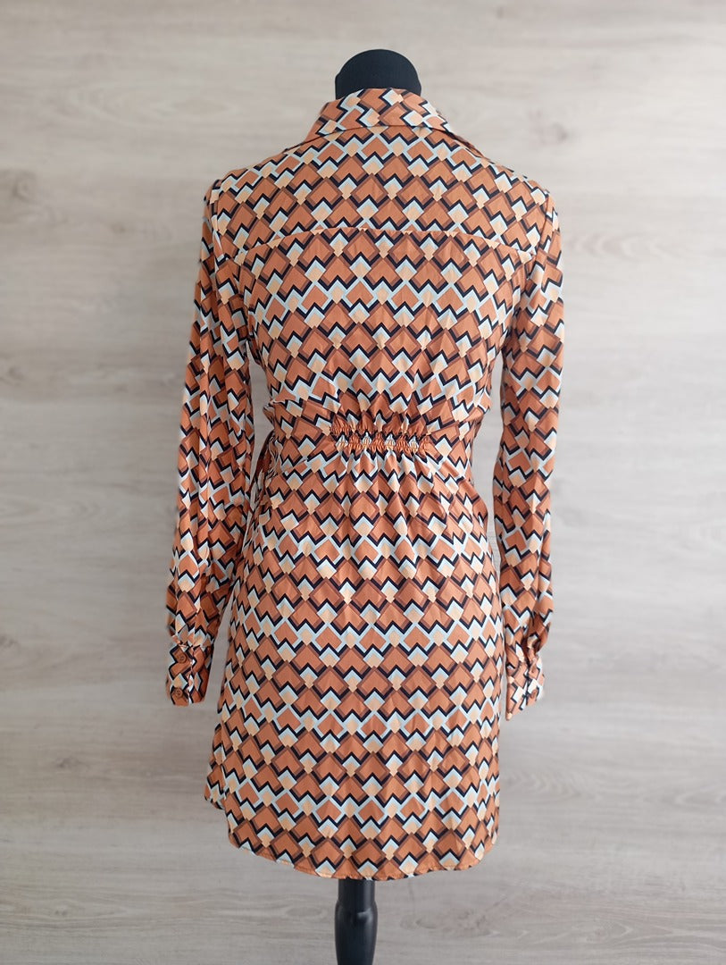 Robe portefeuille manches longues - Mango - Xs - Marron