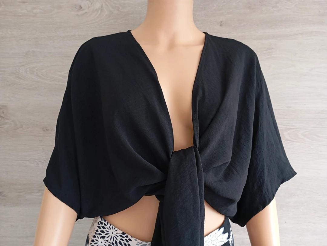 Haut - top - bolero 🌸 New Collection 🌸 Taille unique - Noir - manches courtes - modèle Mariana