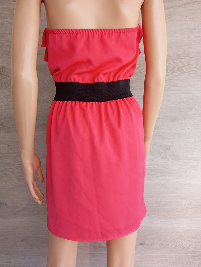 Robe bustier Naf Naf - 38 - Rose/noir - Très bon état