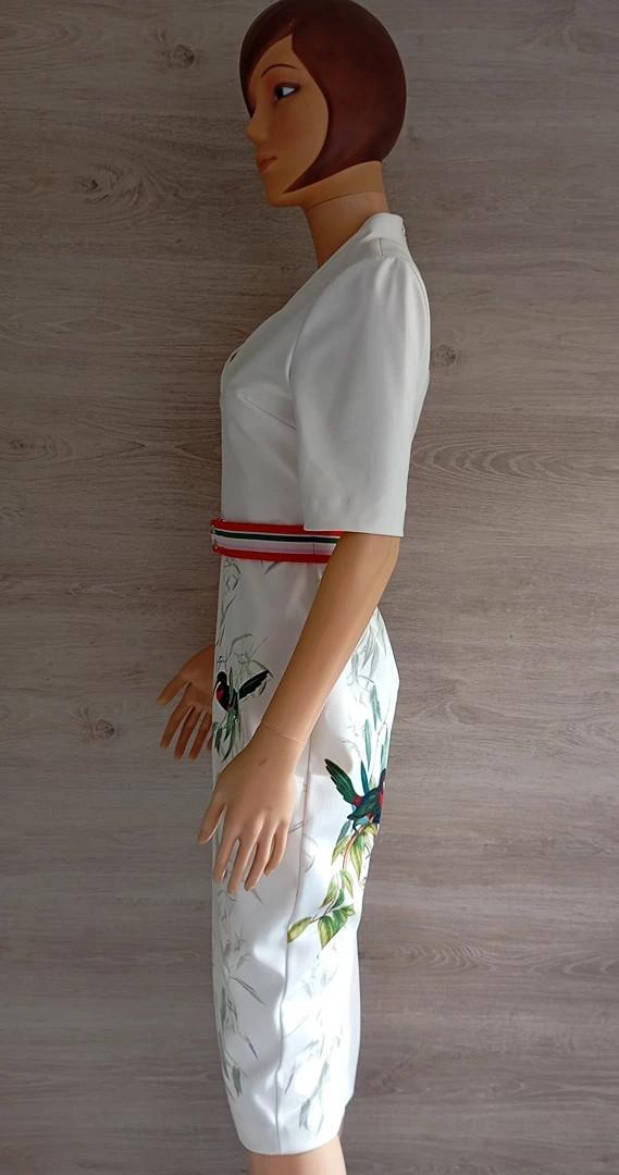 Robe mi-longue blanche imprimé nature — Ted Baker — Taille S — Très bon état