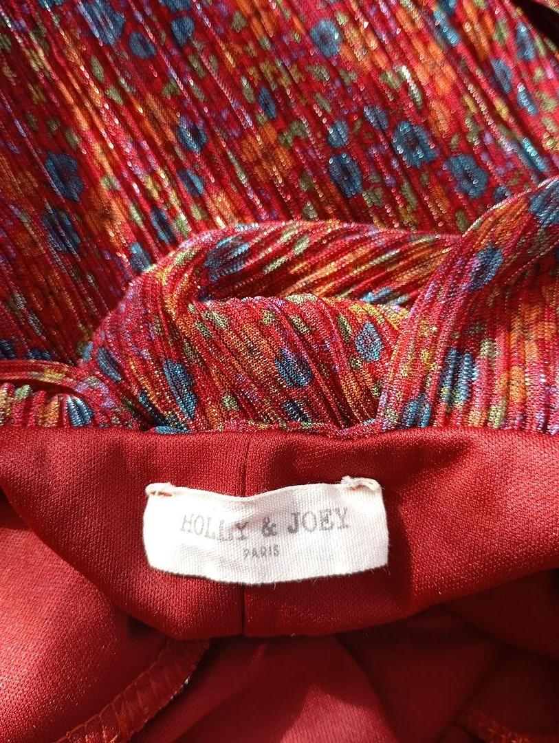 Robe longue manches 3/4 - Holly & Joey - S - Bordeau/multicolore - Très bon état
