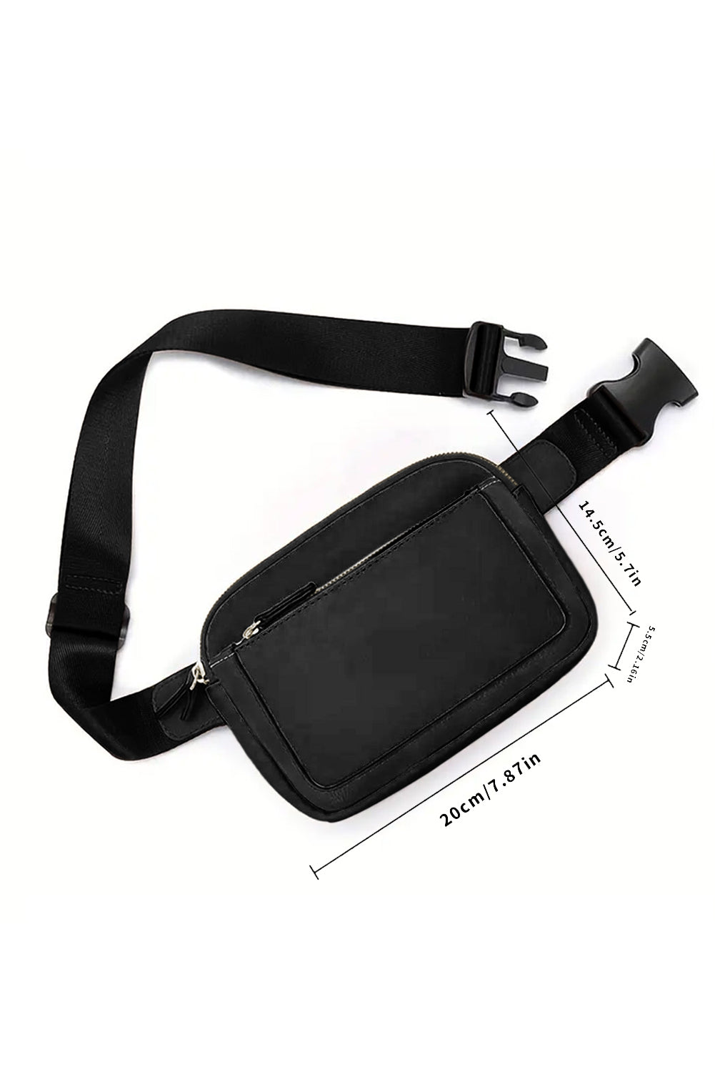 Sac bandoulière minimaliste noir - Multi-compartiments