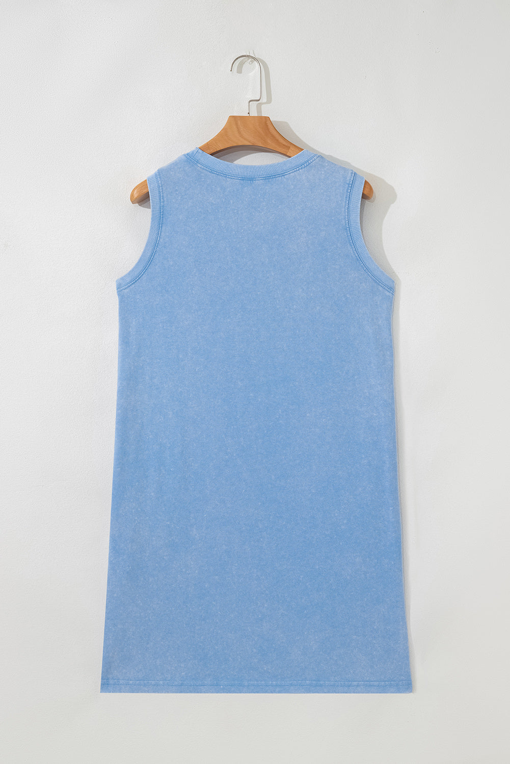 Robe courte débardeur à poches effet mineral wash en 100% coton