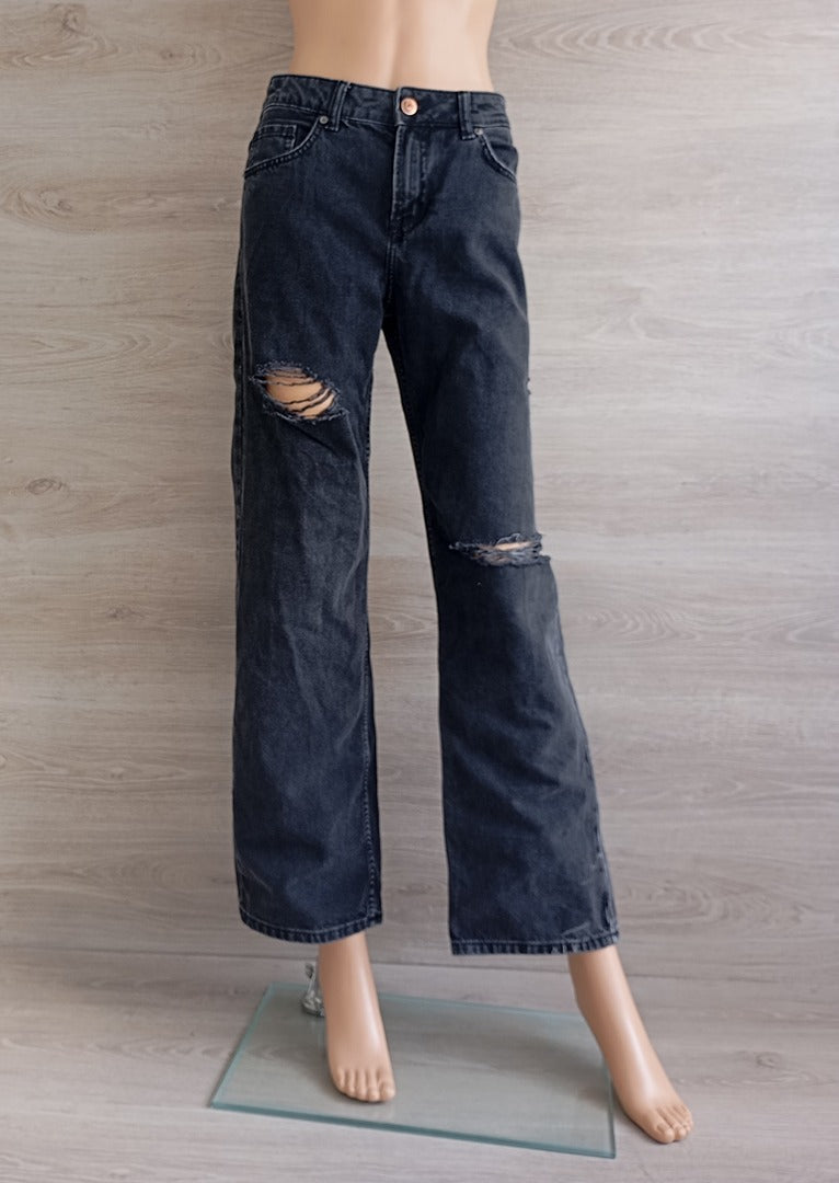 Jean déchiré H&m Divided - 34 - Noir délavé - Très bon état