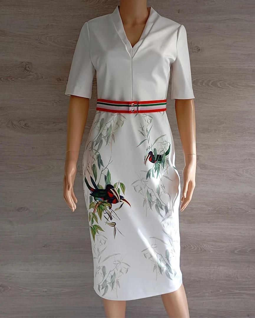 Robe mi-longue blanche imprimé nature — Ted Baker — Taille S — Très bon état