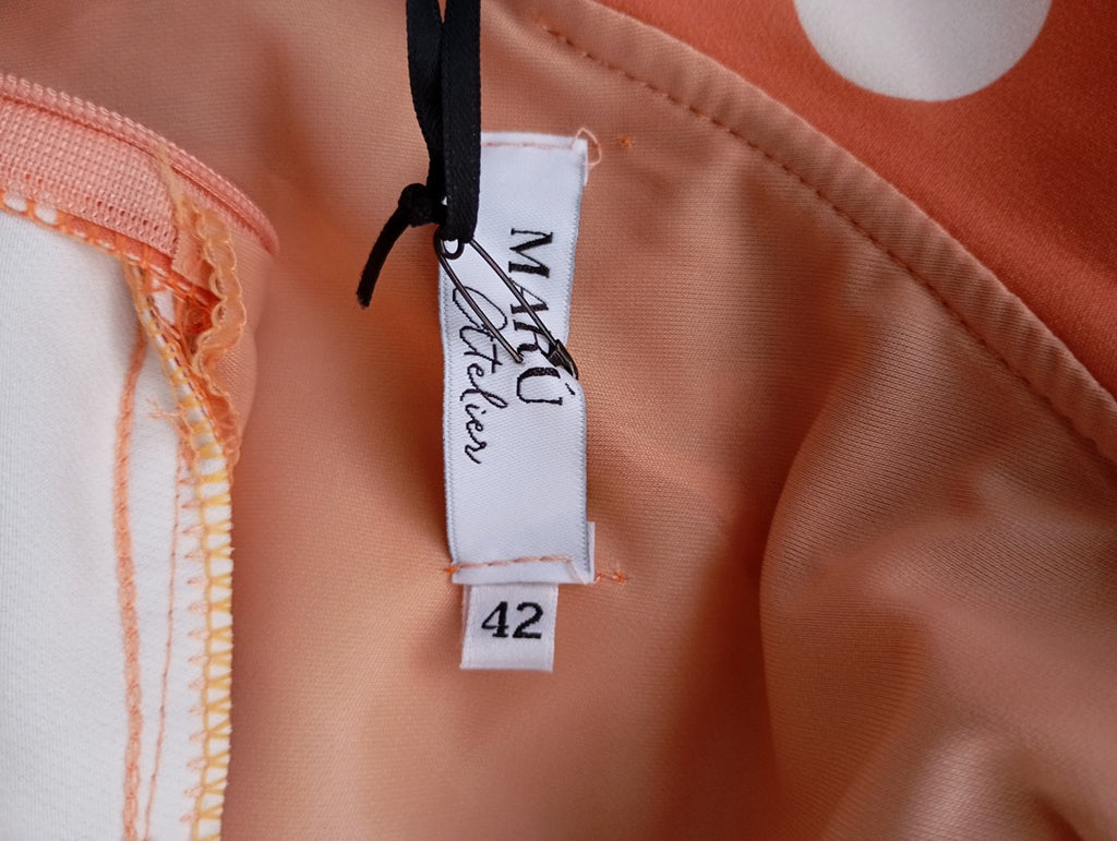Combinaison pantalon orange à pois — Marú Atelier — Taille 42