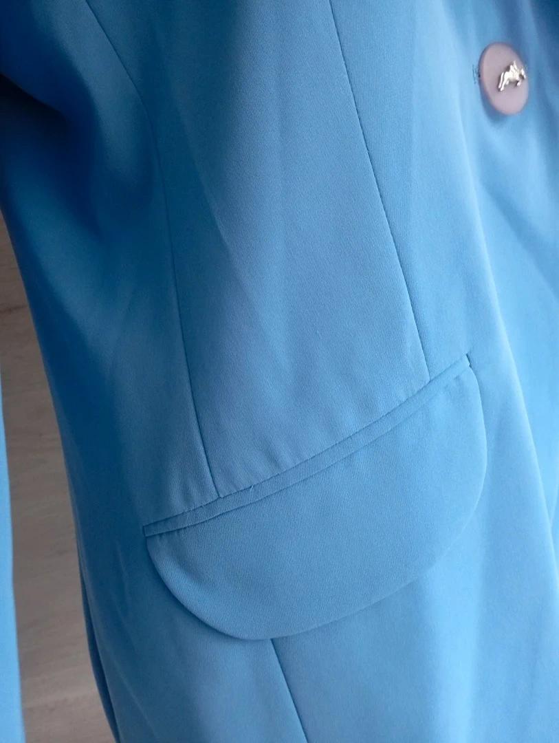 Tailleur bleu clair femme veste et jupe vintage S/m Atika