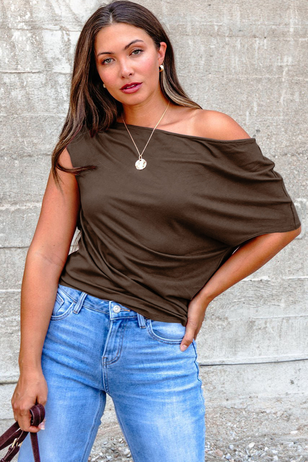 Top Grande Taille Col Asymétrique — 5 Coloris