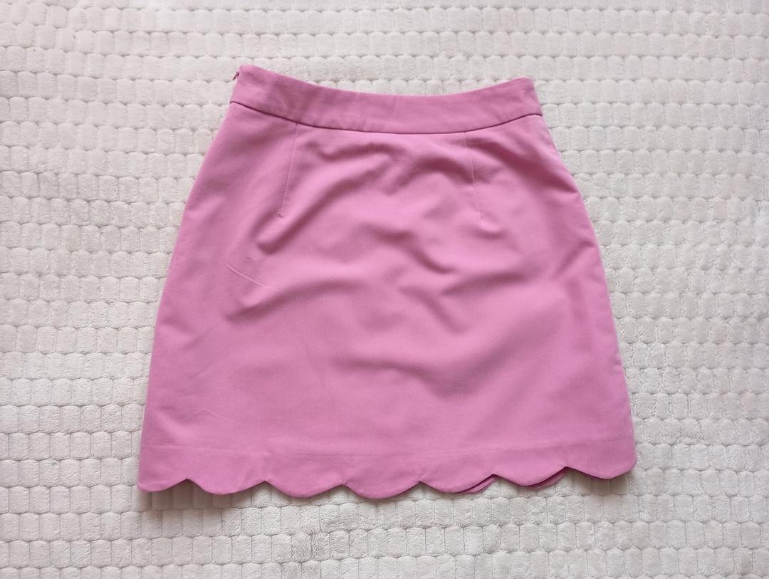Jupe courte Asos taille S - Rose Poudré avec ourlet festoné