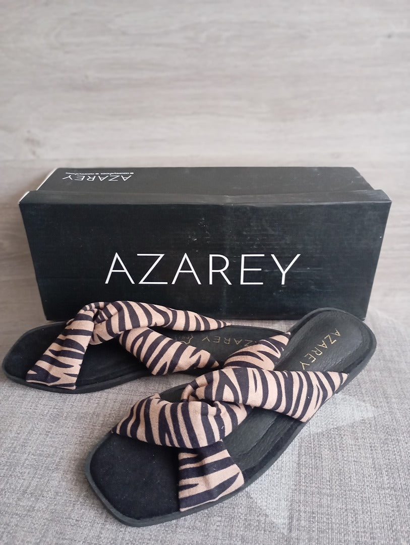 Sandales femme Azarey - 36 - Brown - neuves - style zebré