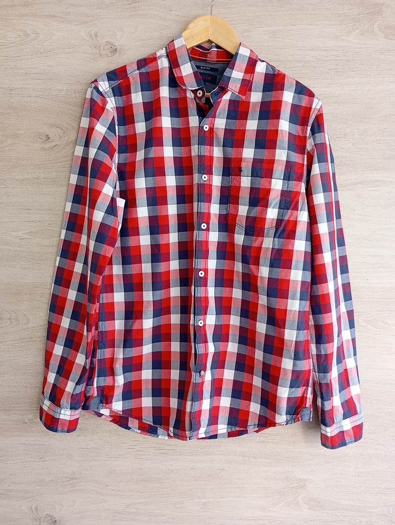 Chemise manches longues homme - Salsa - L - Rouge/multicolore - Très bon état