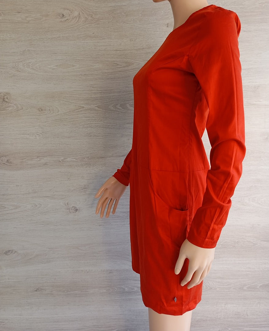 Robe courte - manches longues - Skunkfunk Madge - M - Rouge/orangé - Neuf avec étiquette