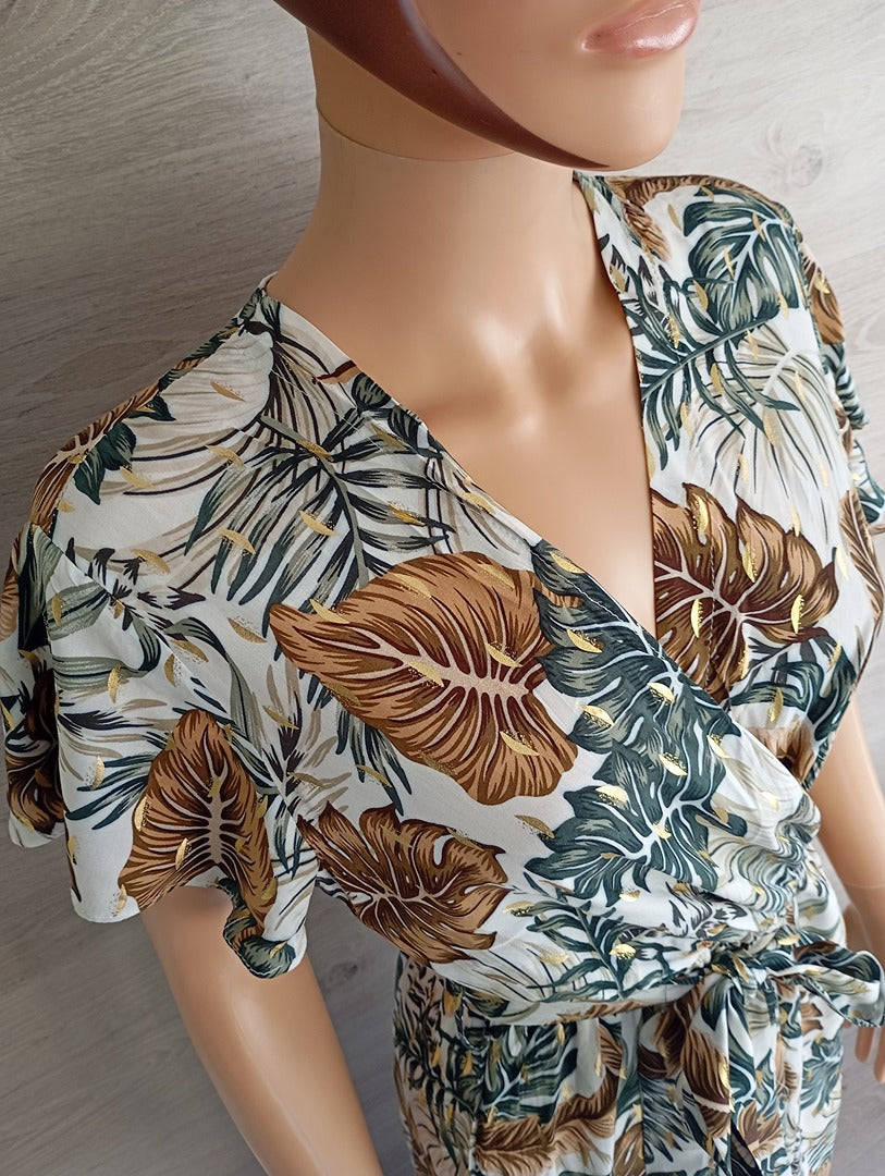 Robe longue manches courtes - M/l -multicolore - Très bon état - 100% viscose - motif florale