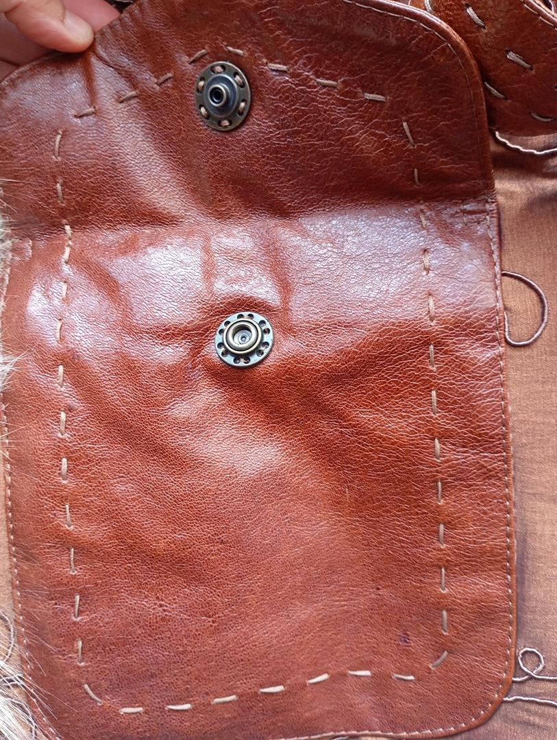 Manteau en fourrure naturelle de Renard Elazar Leather taille S - Marron bronze irisé