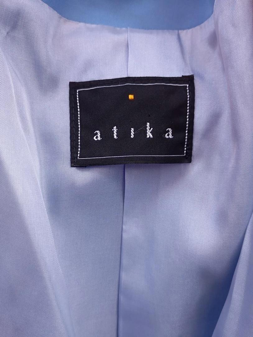 Tailleur bleu clair femme veste et jupe vintage S/m Atika