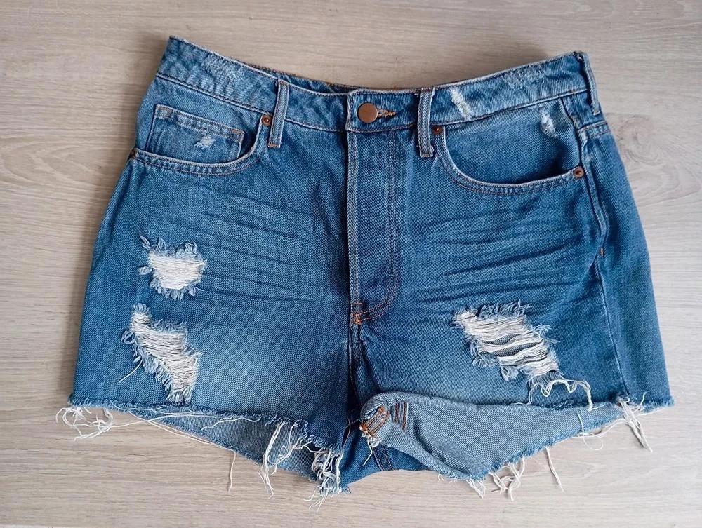 Short en jean H&m – 38 – Bleu - bords effilochés