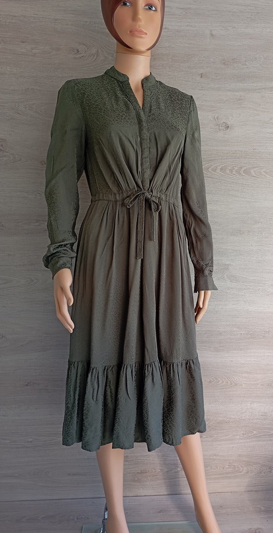 Robe midi Caroll manches longues taille 36 - kaki - Très bon état