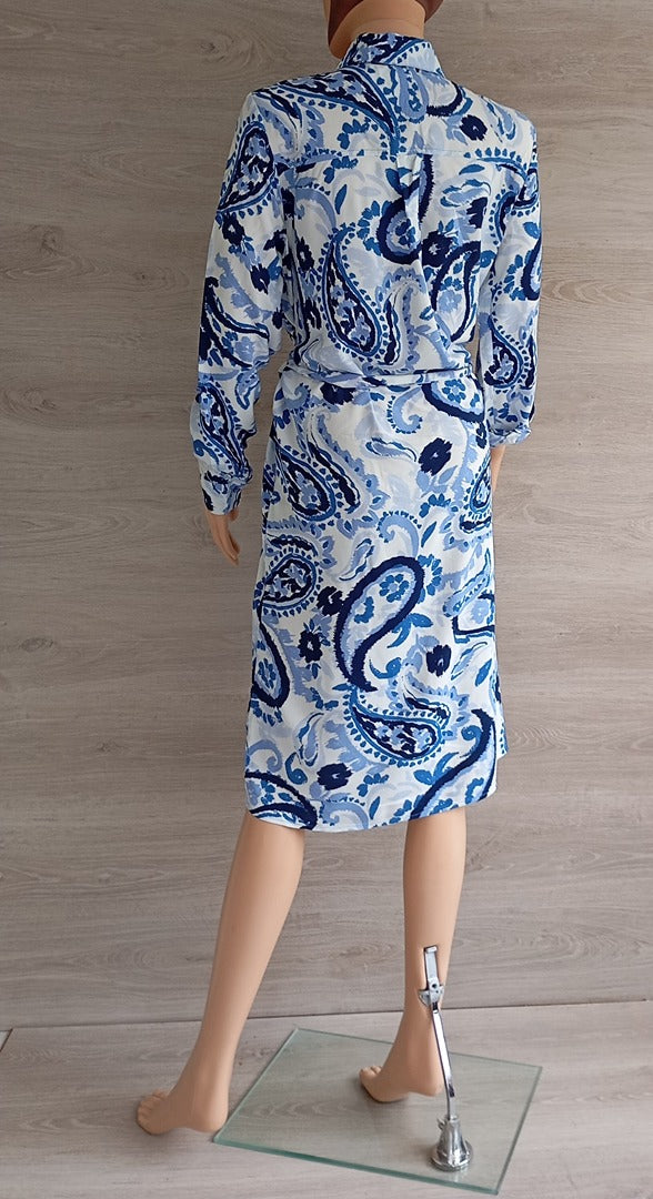 Robe chemise manches longues - Lefties - Xs - Bleu/blanc - Neuf avec étiquette - 100% viscose