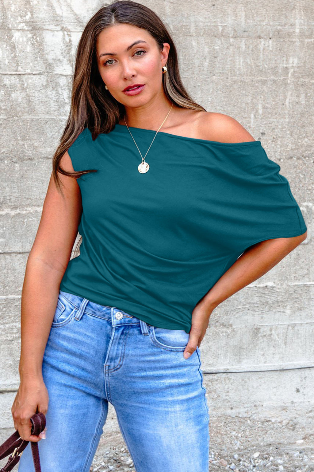 Top Grande Taille Col Asymétrique — 5 Coloris