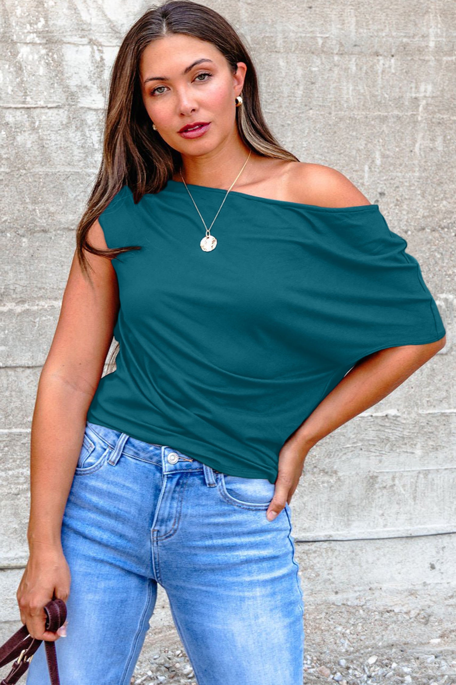 Top Grande Taille Col Asymétrique — 5 Coloris