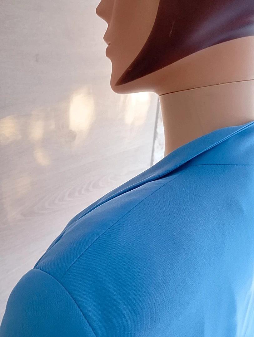 Tailleur bleu clair femme veste et jupe vintage S/m Atika