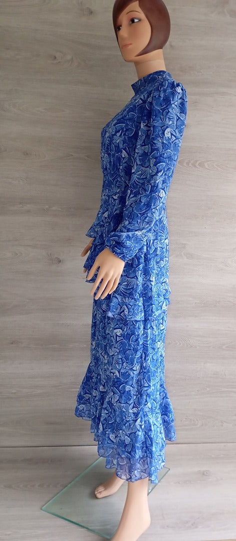 Robe longue manches longues 🌸 Trendyol 🌸 S - Bleu - Neuf avec étiquette - motif floral