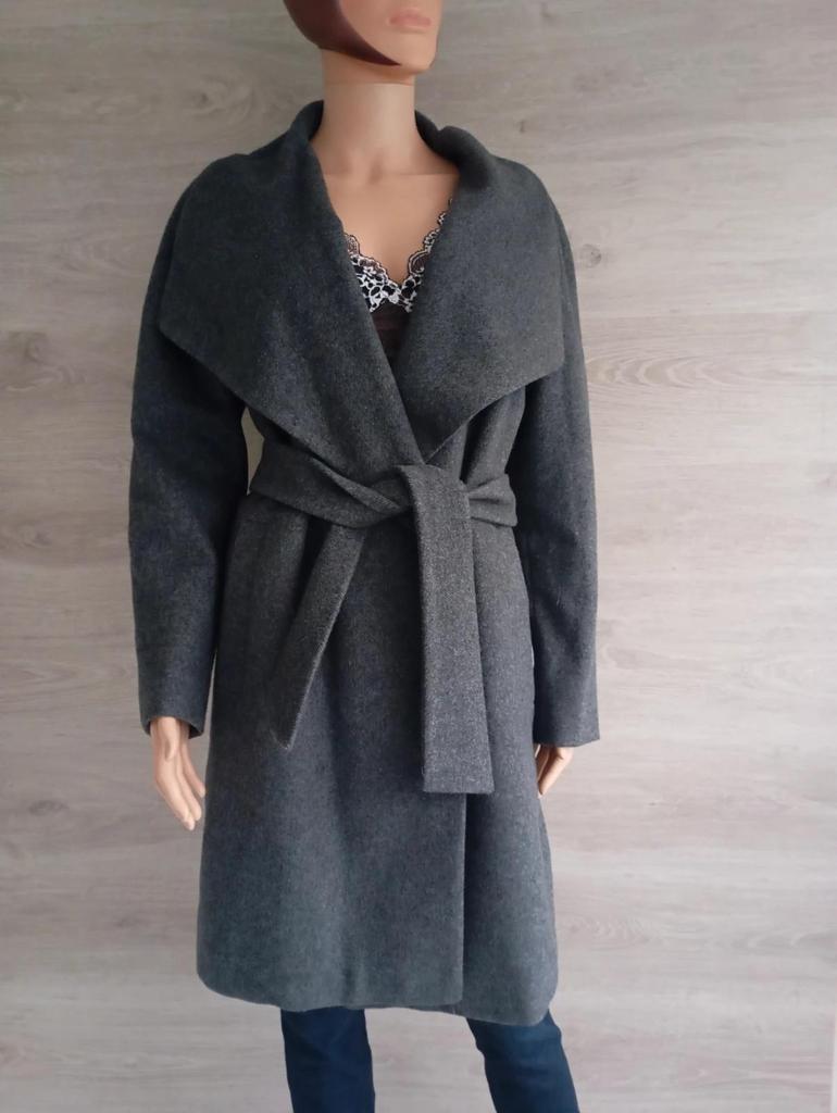 Superbe manteau gris en laine avec ceinture - Taifun - taille L/xl