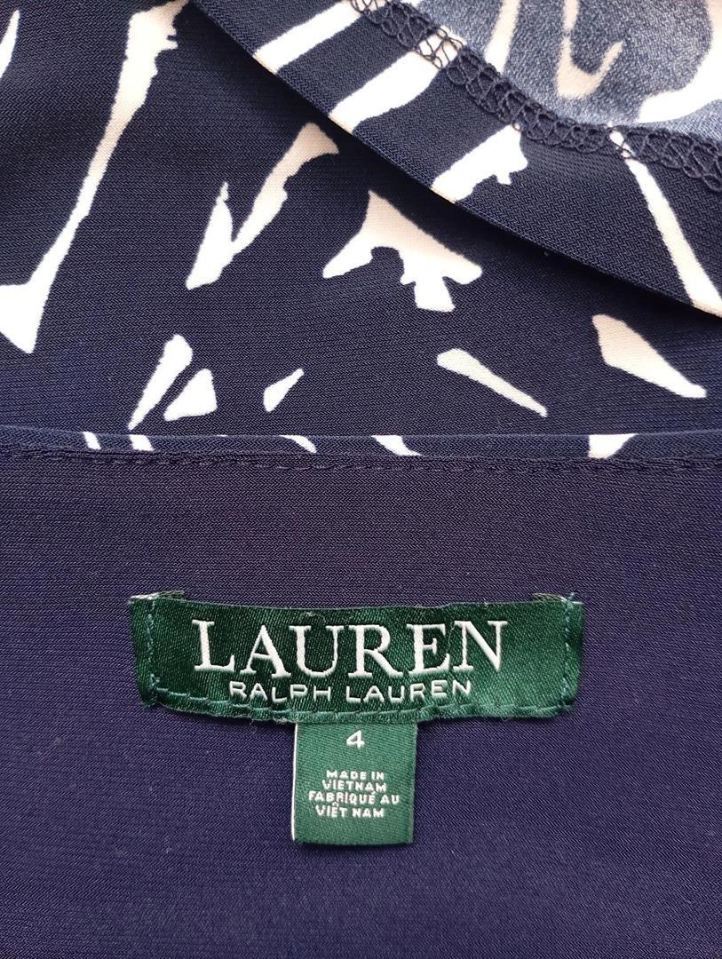 Robe Lauren Ralph Lauren - S - Marine et blanc - manches longues - marine et blanc - col cache coeur