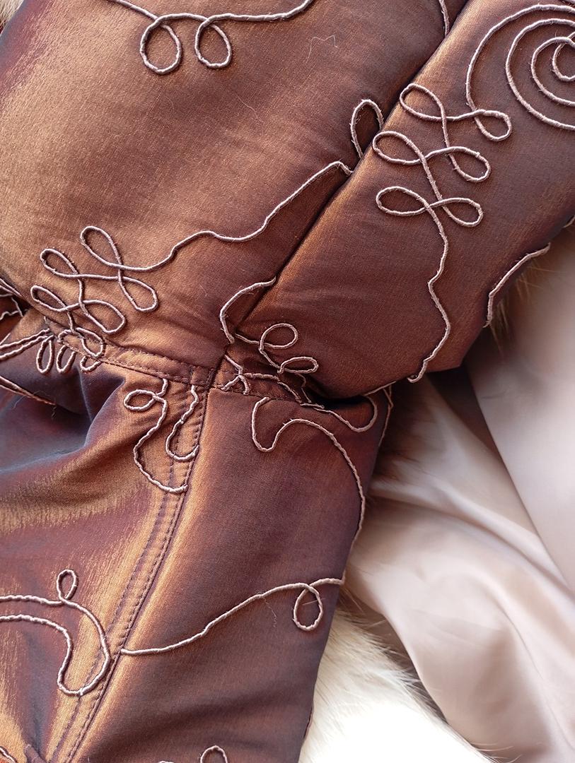 Manteau en fourrure naturelle de Renard Elazar Leather taille S - Marron bronze irisé