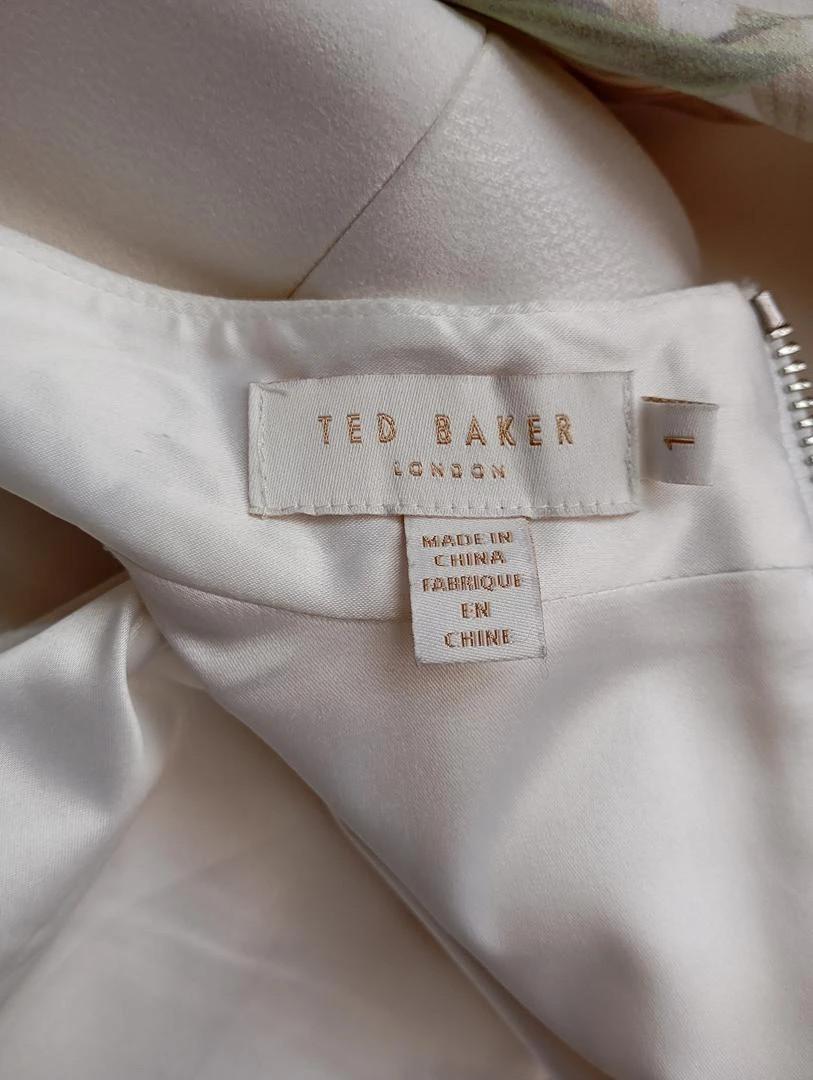Robe mi-longue blanche imprimé nature — Ted Baker — Taille S — Très bon état