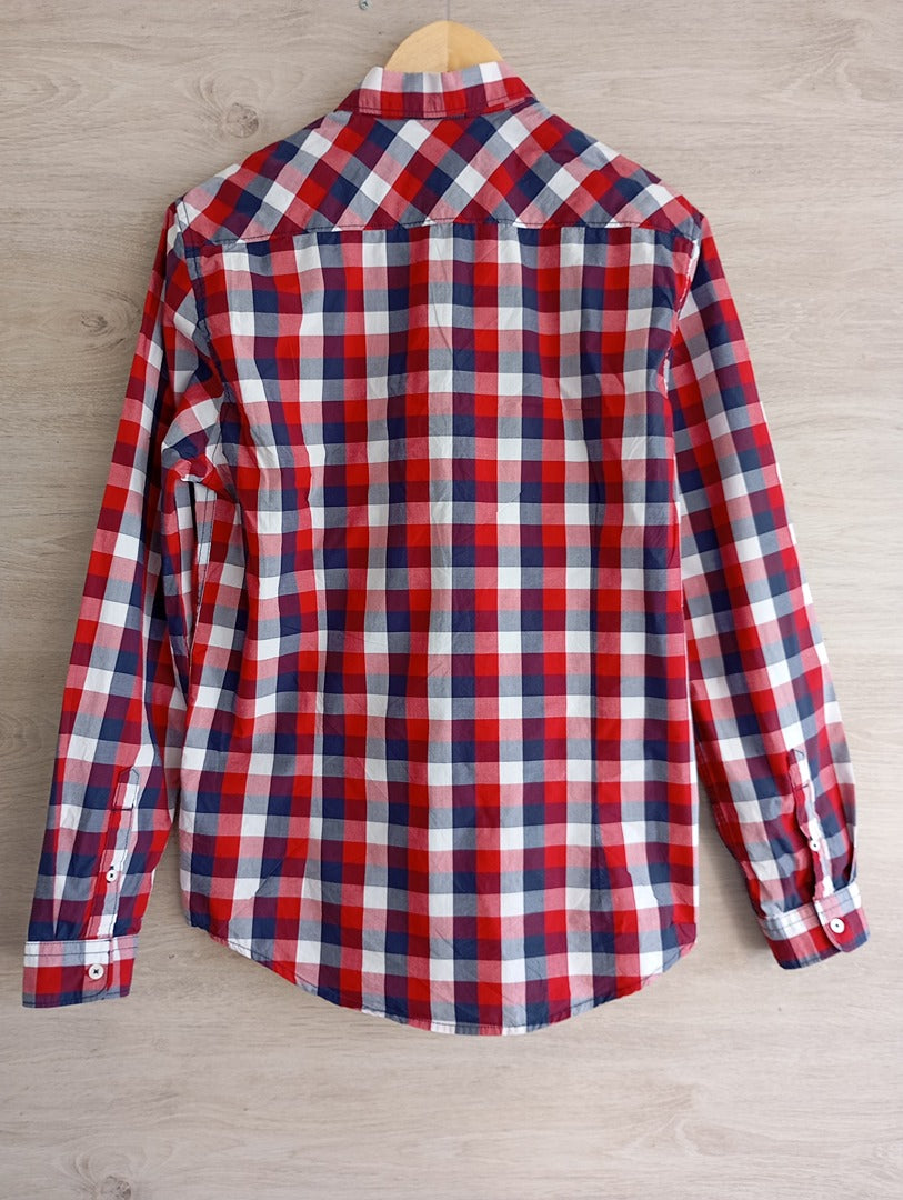 Chemise manches longues homme - Salsa - L - Rouge/multicolore - Très bon état