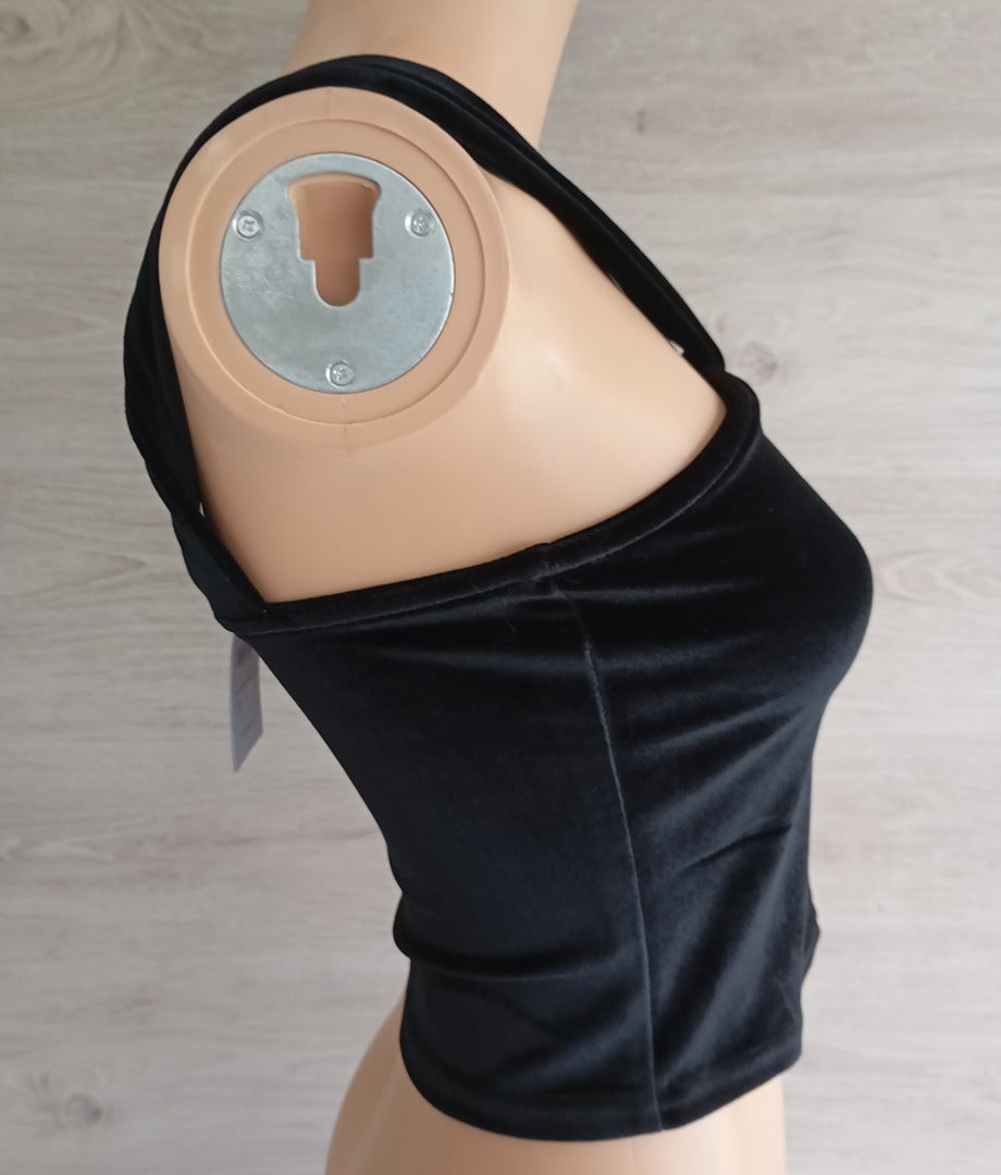 Superbe crop top Pull&bear effet velours taille S - Noir - Neuf