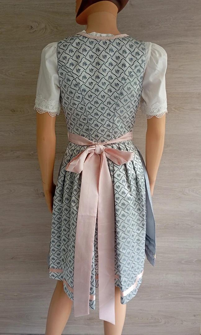 Dirndl - tenue traditionnel femme Krüger taille Xs grise et rose costume robe