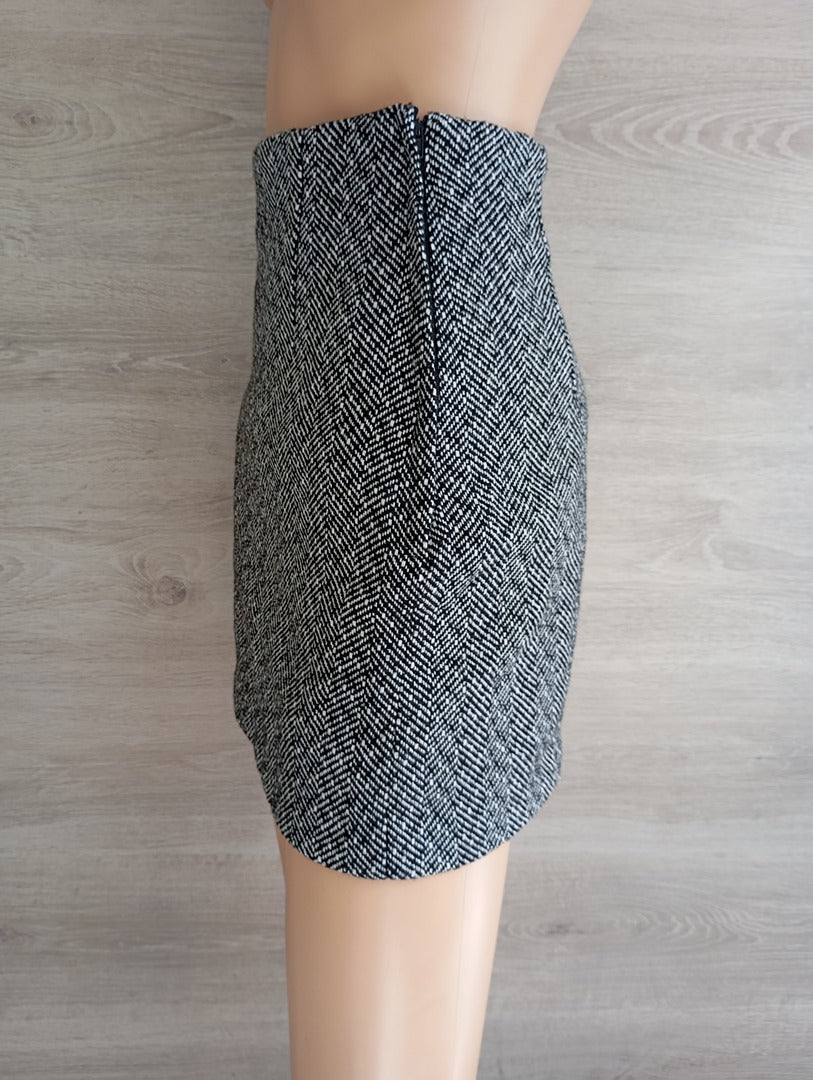 Jupe courte d'hiver H&m - 34 - Noir et blanc - Très bon état