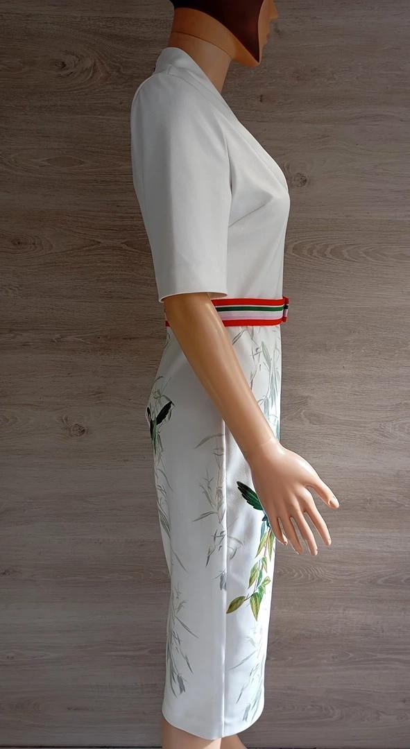 Robe mi-longue blanche imprimé nature — Ted Baker — Taille S — Très bon état