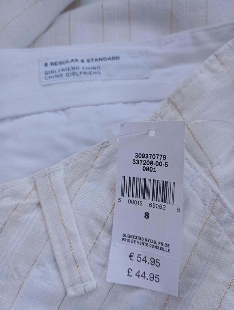 Pantalon chino Gap - 38 - Blanc/crème/doré - Neuf avec étiquette - lin et coton